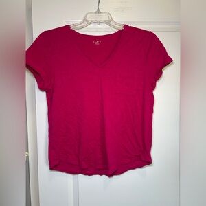 LOFT Women's Bright Pink Short Sleeve Tee